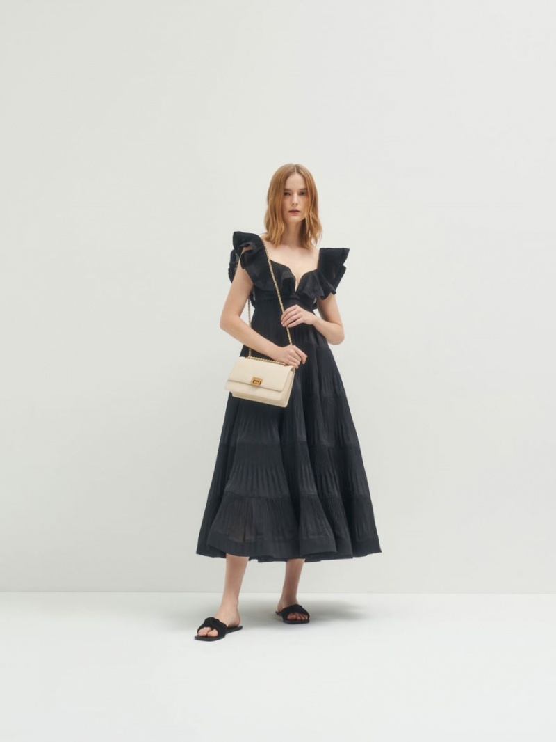 τσάντεσ ώμου Charles And Keith Chain λουρακια Evening κρέμα | 52419-HAGE