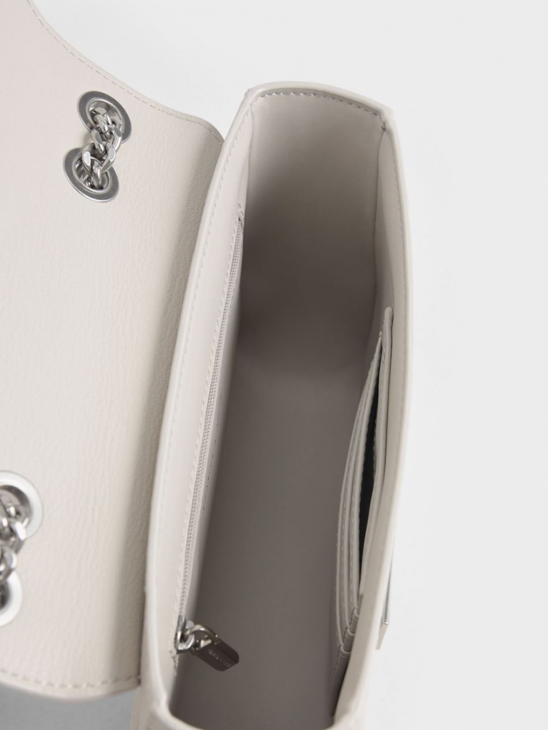τσάντεσ ώμου Charles And Keith Chain λουρακια ανοιχτο γκρι | 28751-VMTW