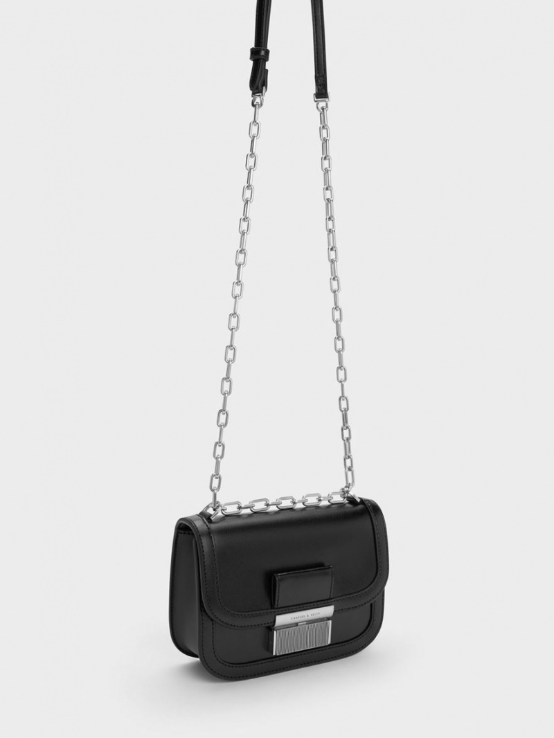 τσάντεσ ώμου Charles And Keith Charlot Chain λουρακια μαυρα | 48693-LXQI