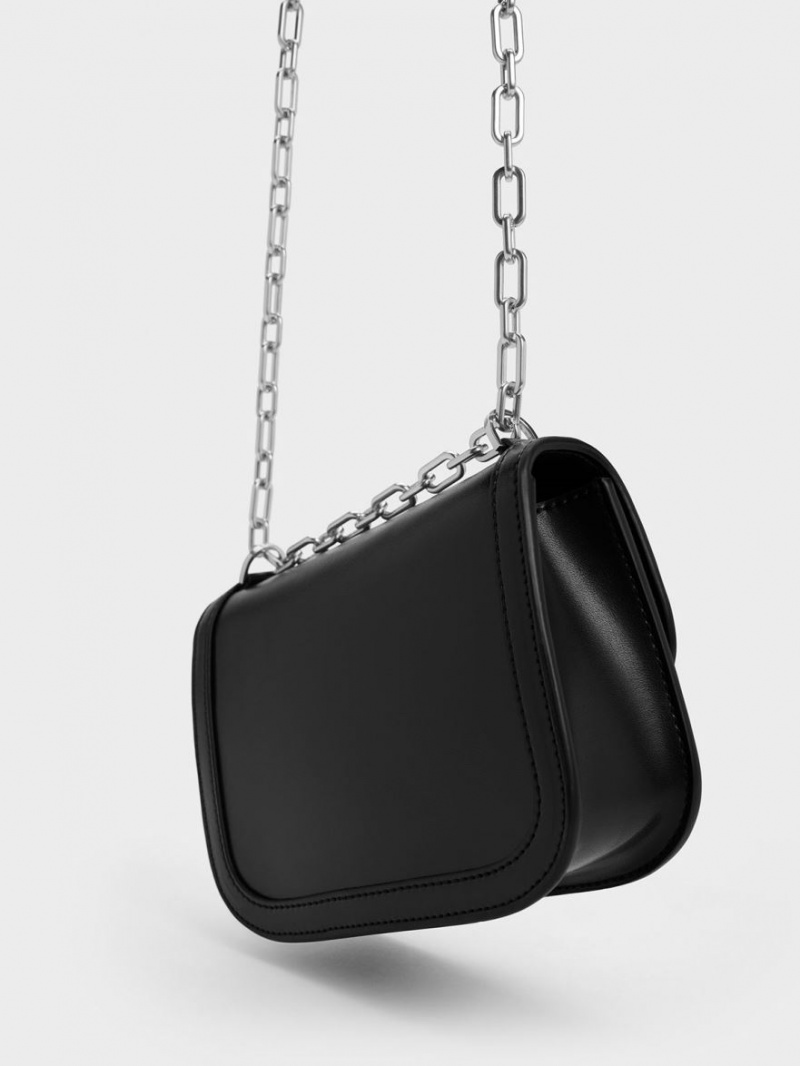 τσάντεσ ώμου Charles And Keith Charlot Chain λουρακια μαυρα | 48693-LXQI