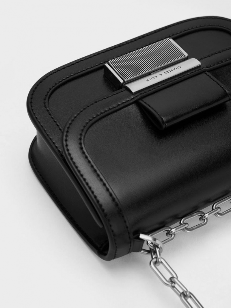 τσάντεσ ώμου Charles And Keith Charlot Chain λουρακια μαυρα | 48693-LXQI