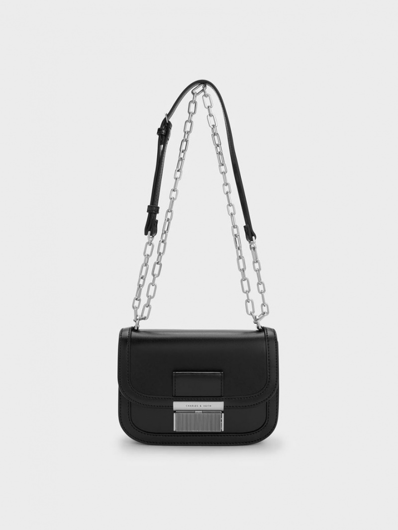 τσάντεσ ώμου Charles And Keith Charlot Chain λουρακια μαυρα | 48693-LXQI