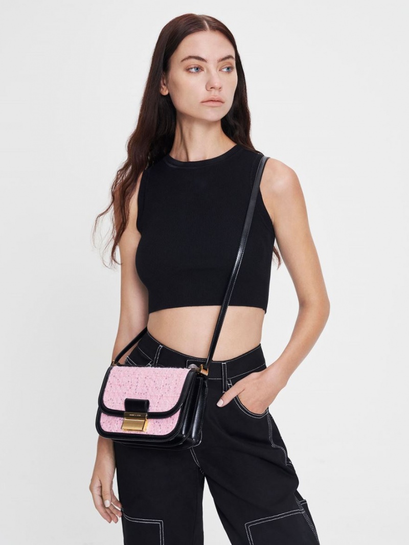 τσάντεσ ώμου Charles And Keith Charlot Tweed Πολύχρωμο | 95281-IKYO