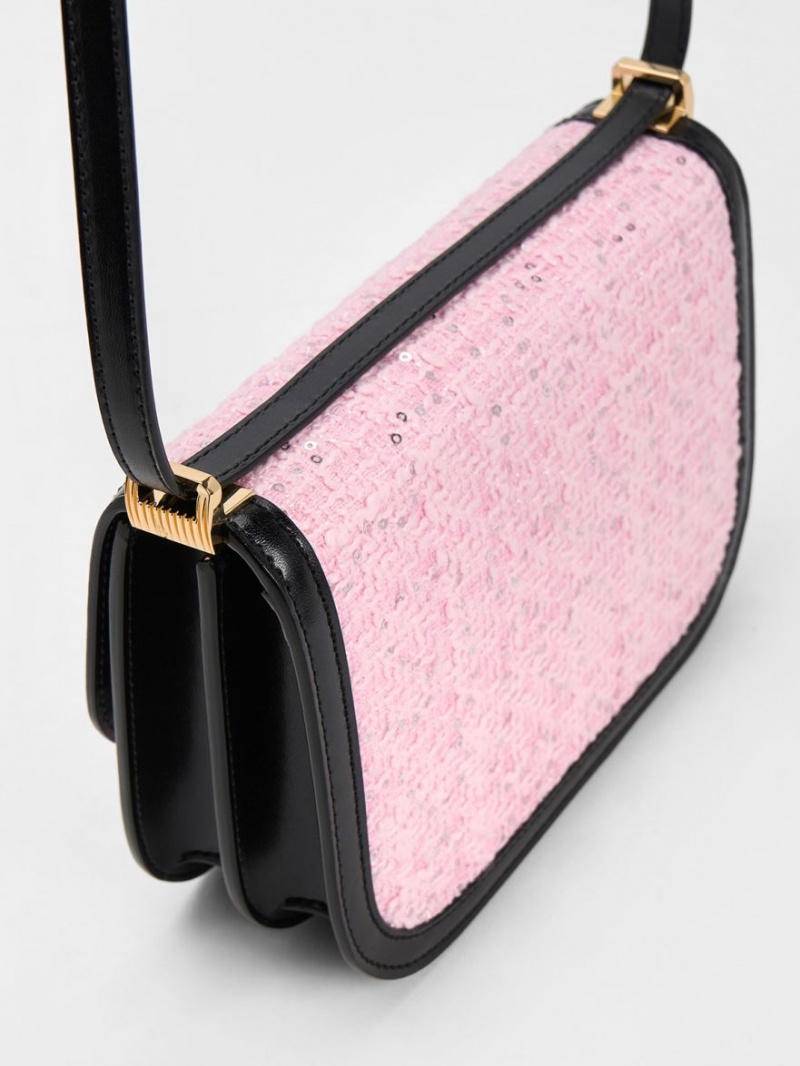 τσάντεσ ώμου Charles And Keith Charlot Tweed Πολύχρωμο | 95281-IKYO