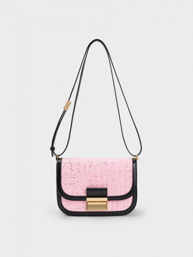 τσάντεσ ώμου Charles And Keith Charlot Tweed Πολύχρωμο | 95281-IKYO