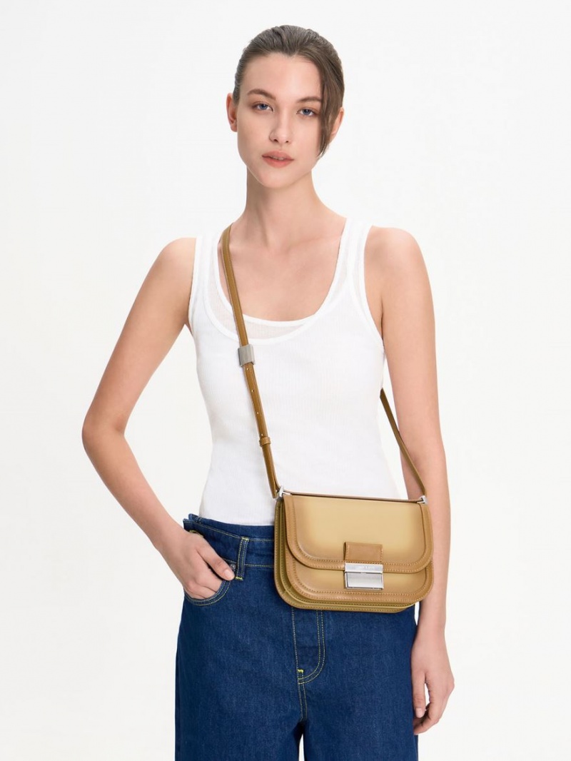 τσάντεσ χιαστί Charles And Keith Charlot καφε | 07936-TGQW