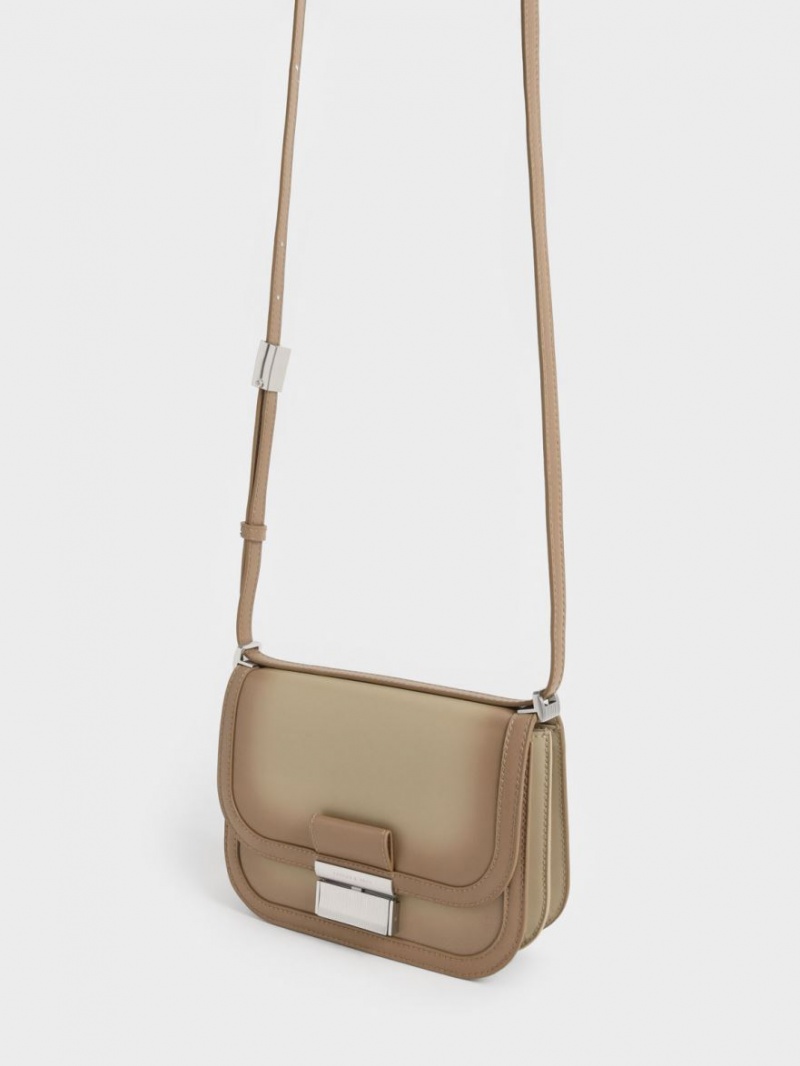 τσάντεσ χιαστί Charles And Keith Charlot καφε | 07936-TGQW