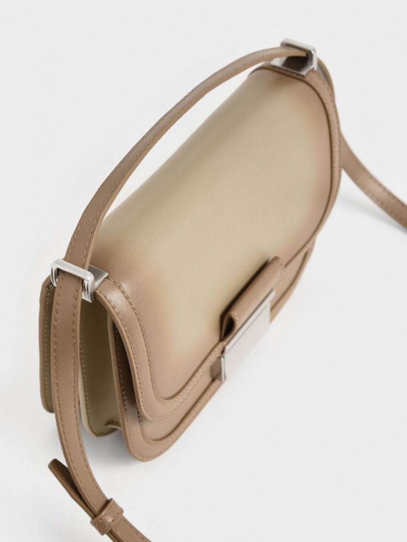 τσάντεσ χιαστί Charles And Keith Charlot καφε | 07936-TGQW