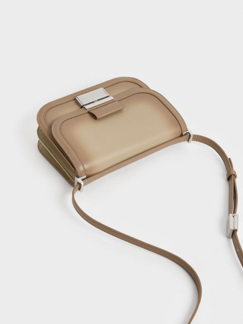 τσάντεσ χιαστί Charles And Keith Charlot καφε | 07936-TGQW