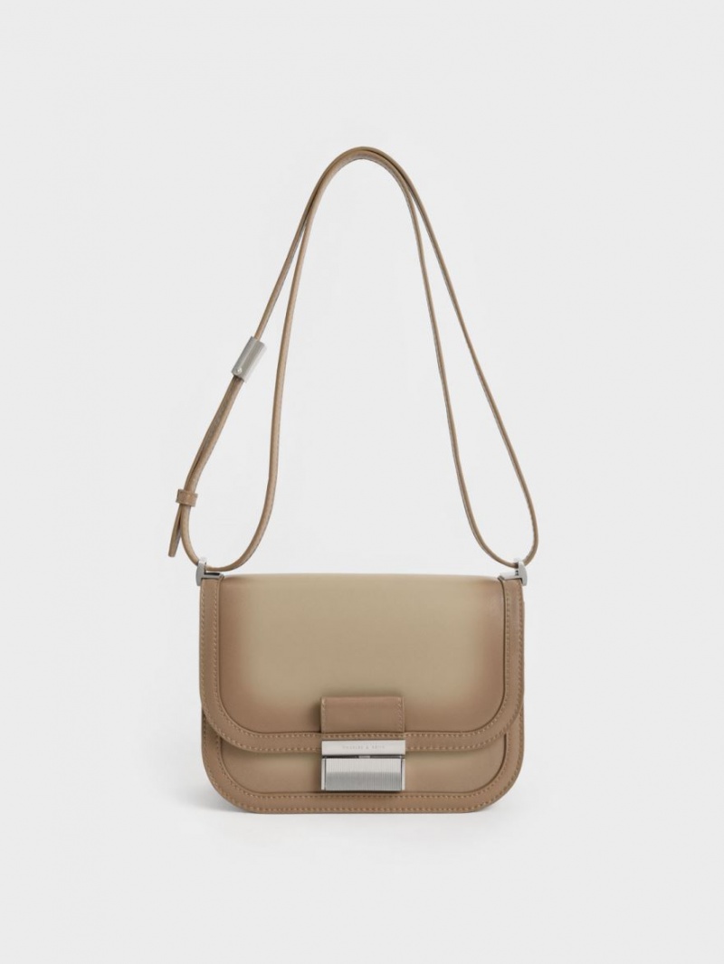 τσάντεσ χιαστί Charles And Keith Charlot καφε | 07936-TGQW
