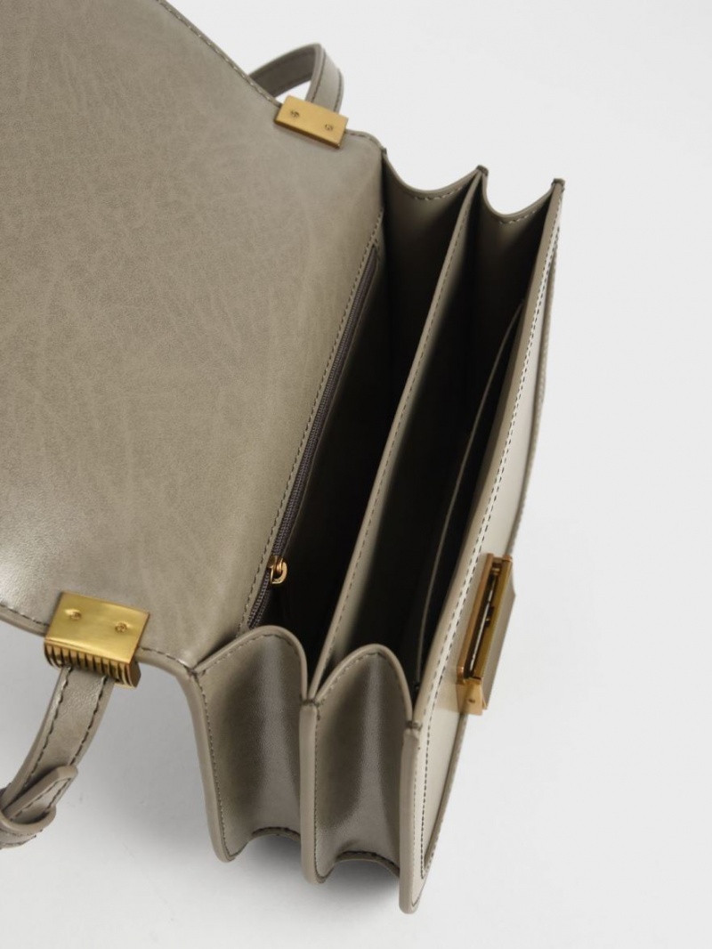 τσάντεσ χιαστί Charles And Keith Charlot γκρι | 25189-UYDC