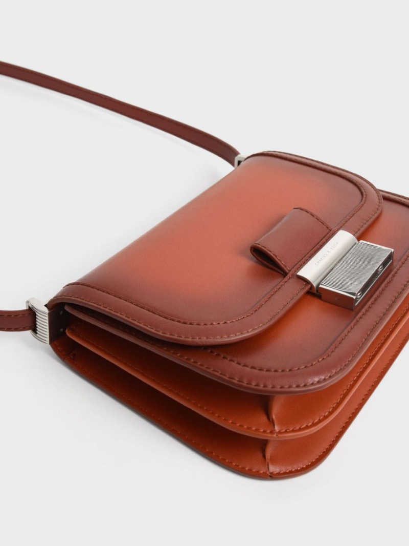 τσάντεσ χιαστί Charles And Keith Charlot καφε | 45839-NDWG