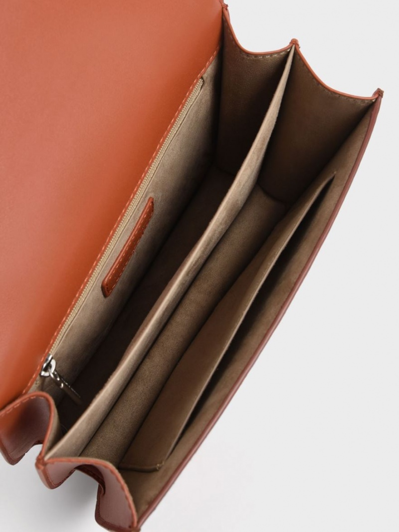 τσάντεσ χιαστί Charles And Keith Charlot καφε | 45839-NDWG