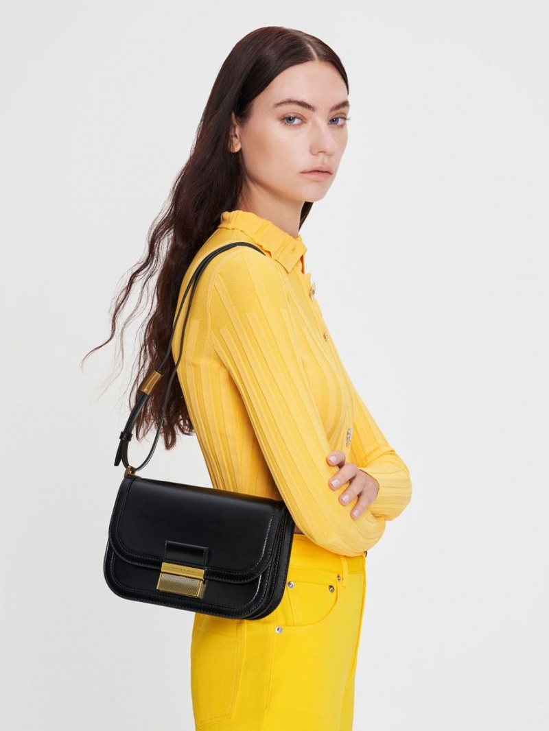 τσάντεσ χιαστί Charles And Keith Charlot μαυρα | 68735-APKI