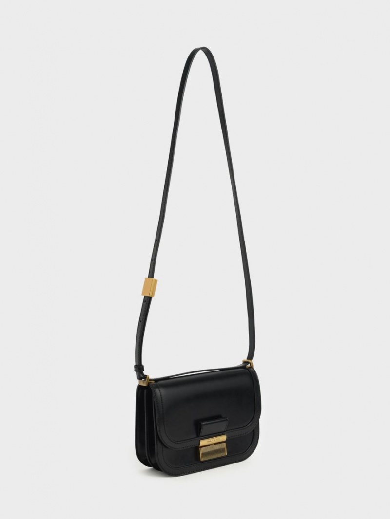 τσάντεσ χιαστί Charles And Keith Charlot μαυρα | 68735-APKI