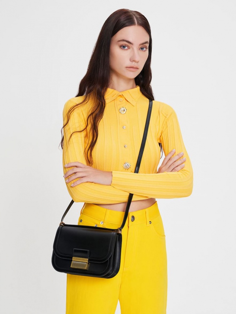 τσάντεσ χιαστί Charles And Keith Charlot μαυρα | 68735-APKI
