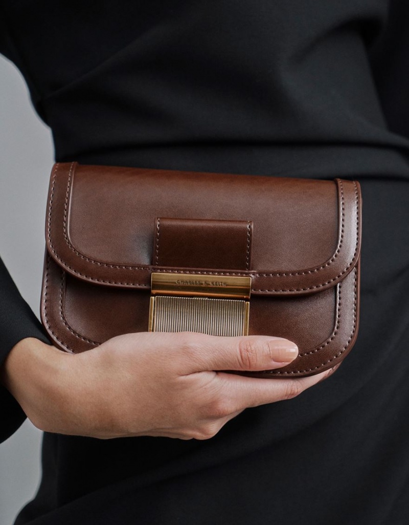 Τσαντα Μεσησ Charles And Keith Charlot σκούρο καφε | 05839-RYWT