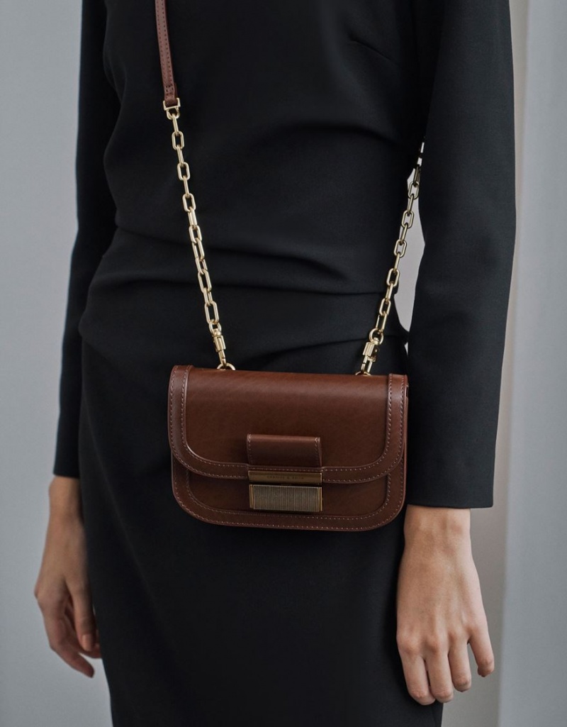 Τσαντα Μεσησ Charles And Keith Charlot σκούρο καφε | 05839-RYWT