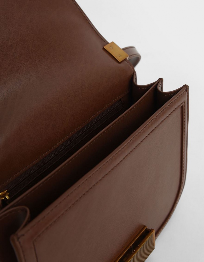 τσάντεσ χιαστί Charles And Keith Charlot σκούρο καφε | 97805-YIFC