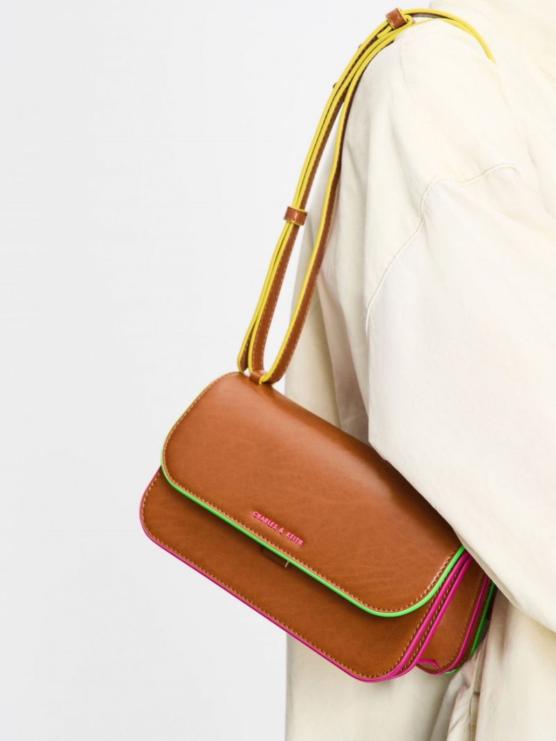 τσάντεσ χιαστί Charles And Keith Clove καφε | 45039-GDTF
