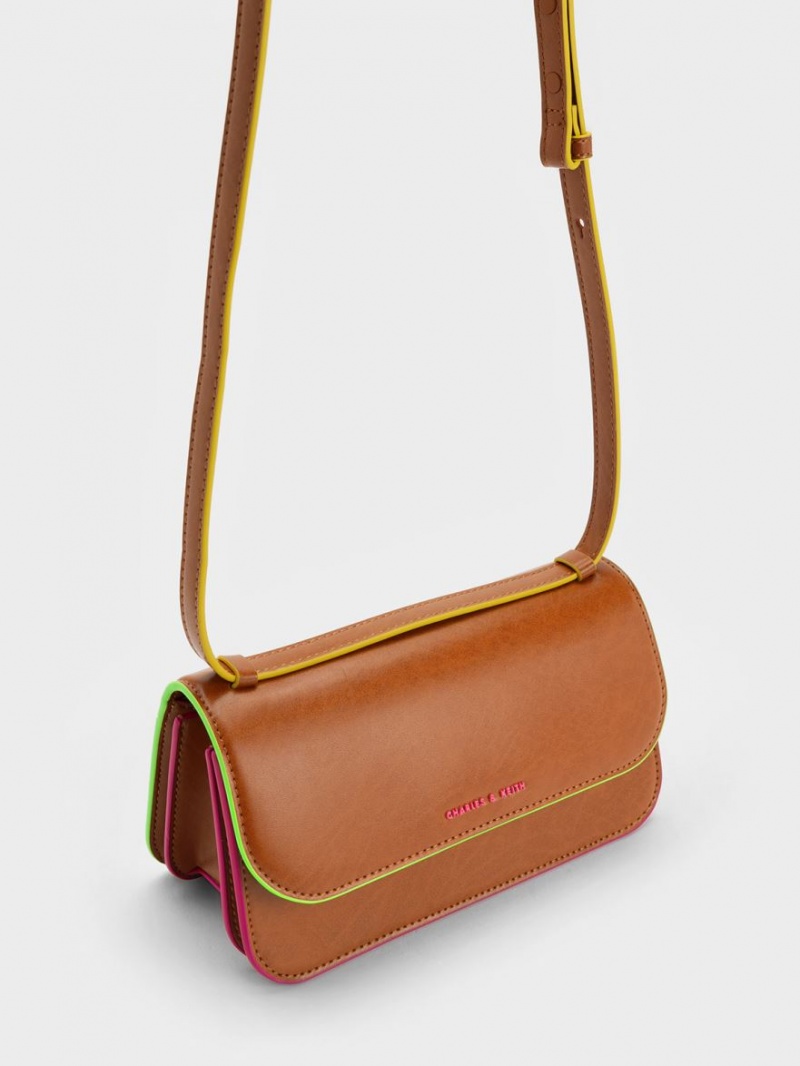 τσάντεσ χιαστί Charles And Keith Clove καφε | 45039-GDTF
