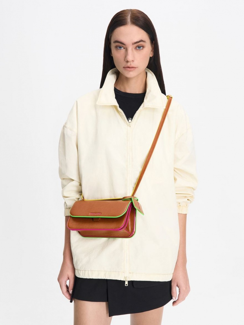 τσάντεσ χιαστί Charles And Keith Clove καφε | 45039-GDTF
