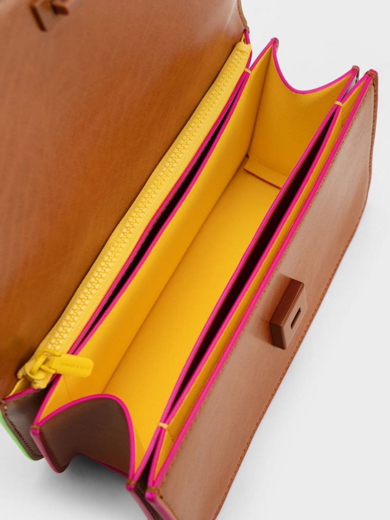 τσάντεσ χιαστί Charles And Keith Clove καφε | 45039-GDTF