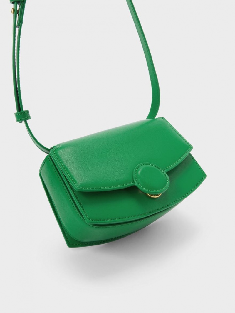 τσάντεσ ώμου Charles And Keith Clover Curved πρασινο | 20365-LGDF