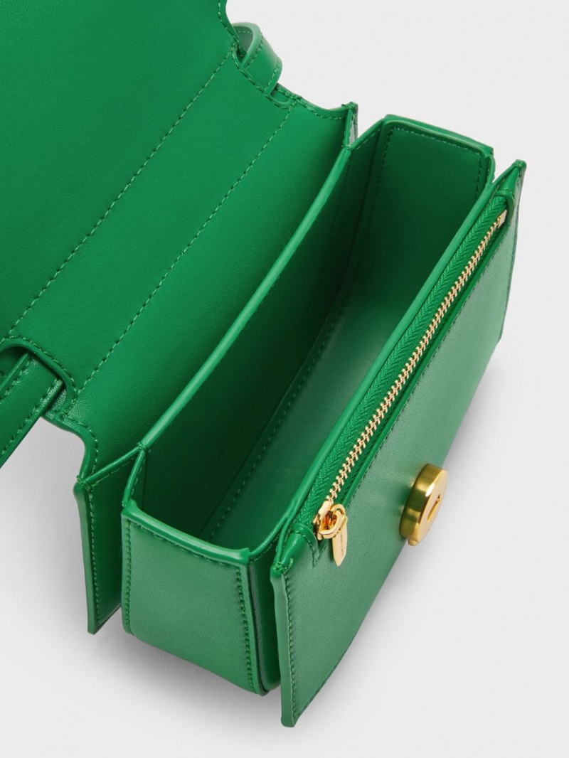 τσάντεσ ώμου Charles And Keith Clover Curved πρασινο | 20365-LGDF