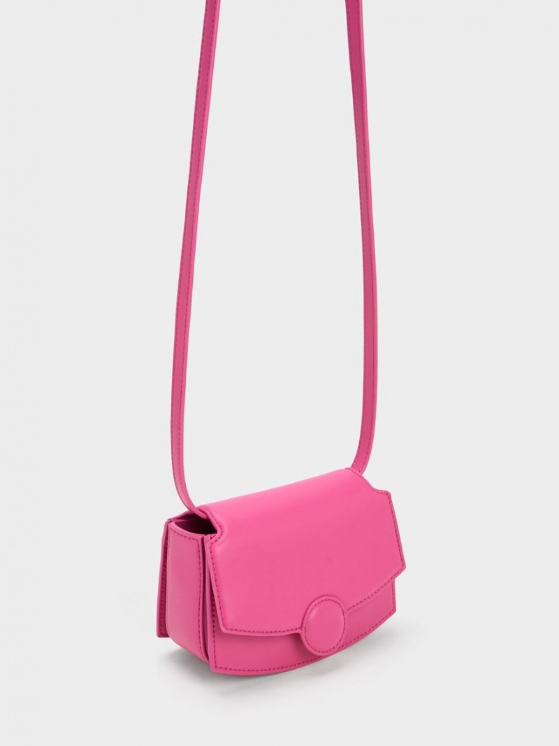 τσάντεσ ώμου Charles And Keith Clover Curved φουξια | 29365-CPXM