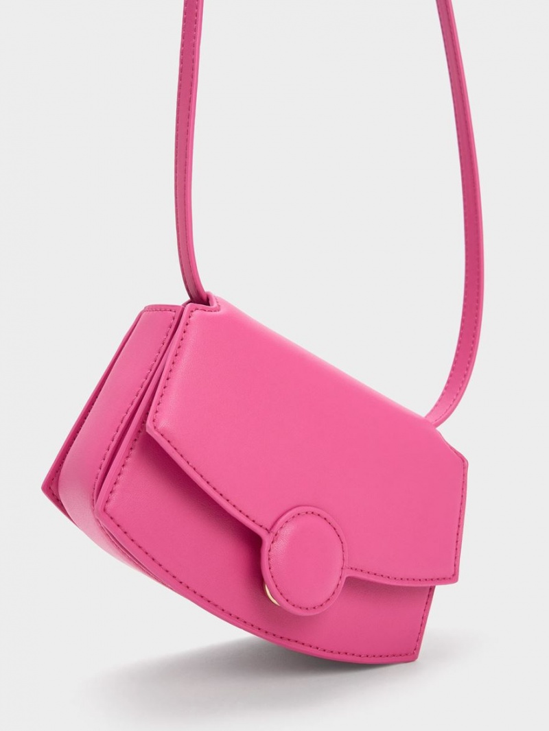 τσάντεσ ώμου Charles And Keith Clover Curved φουξια | 29365-CPXM