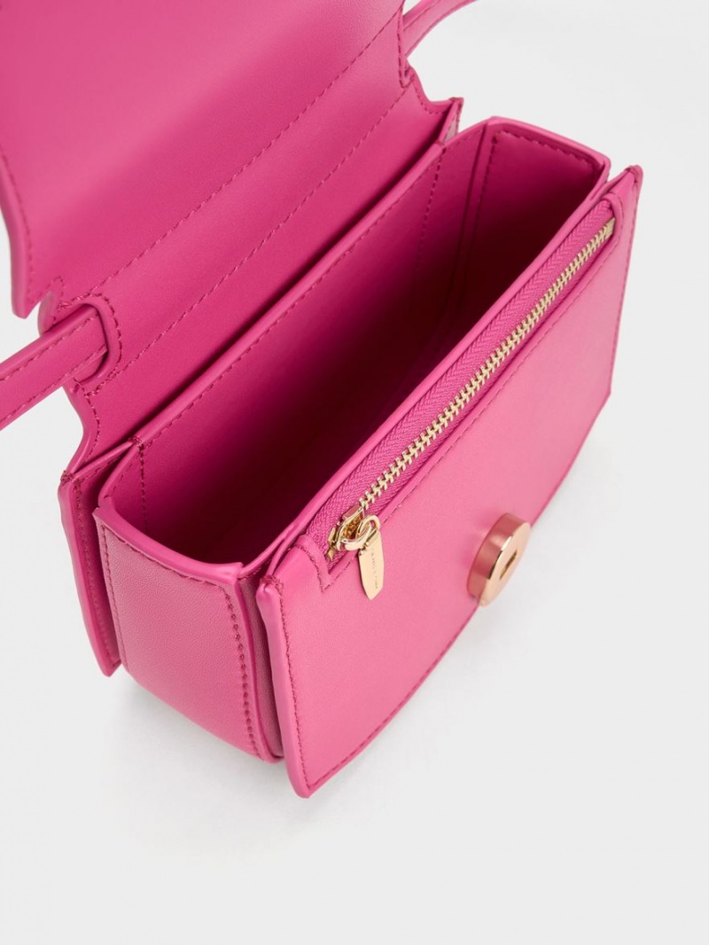 τσάντεσ ώμου Charles And Keith Clover Curved φουξια | 29365-CPXM