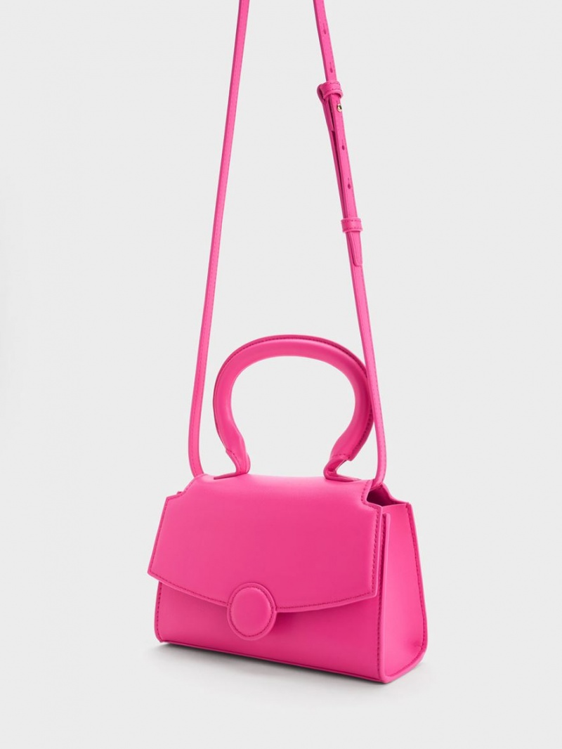 τσαντα χειροσ Charles And Keith Clover Curved φουξια | 50362-GFNK