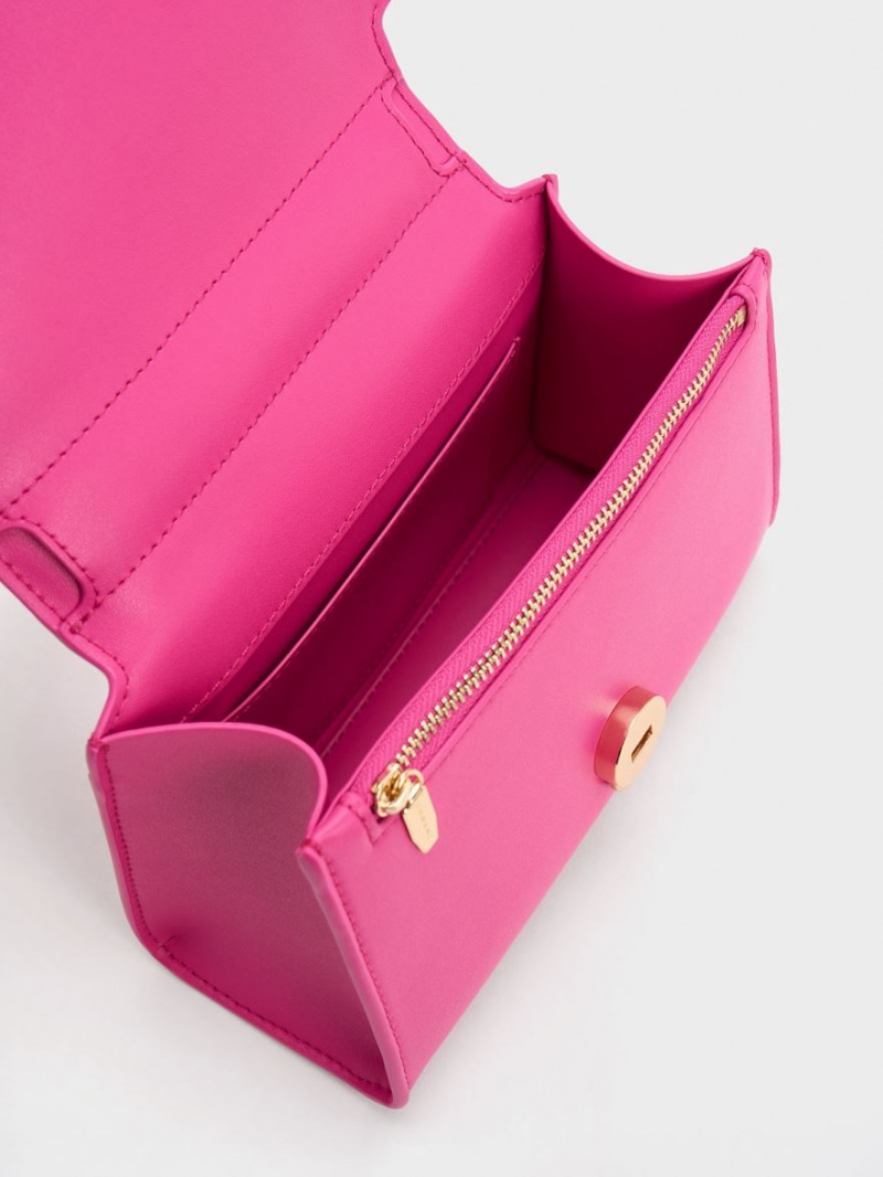τσαντα χειροσ Charles And Keith Clover Curved φουξια | 50362-GFNK