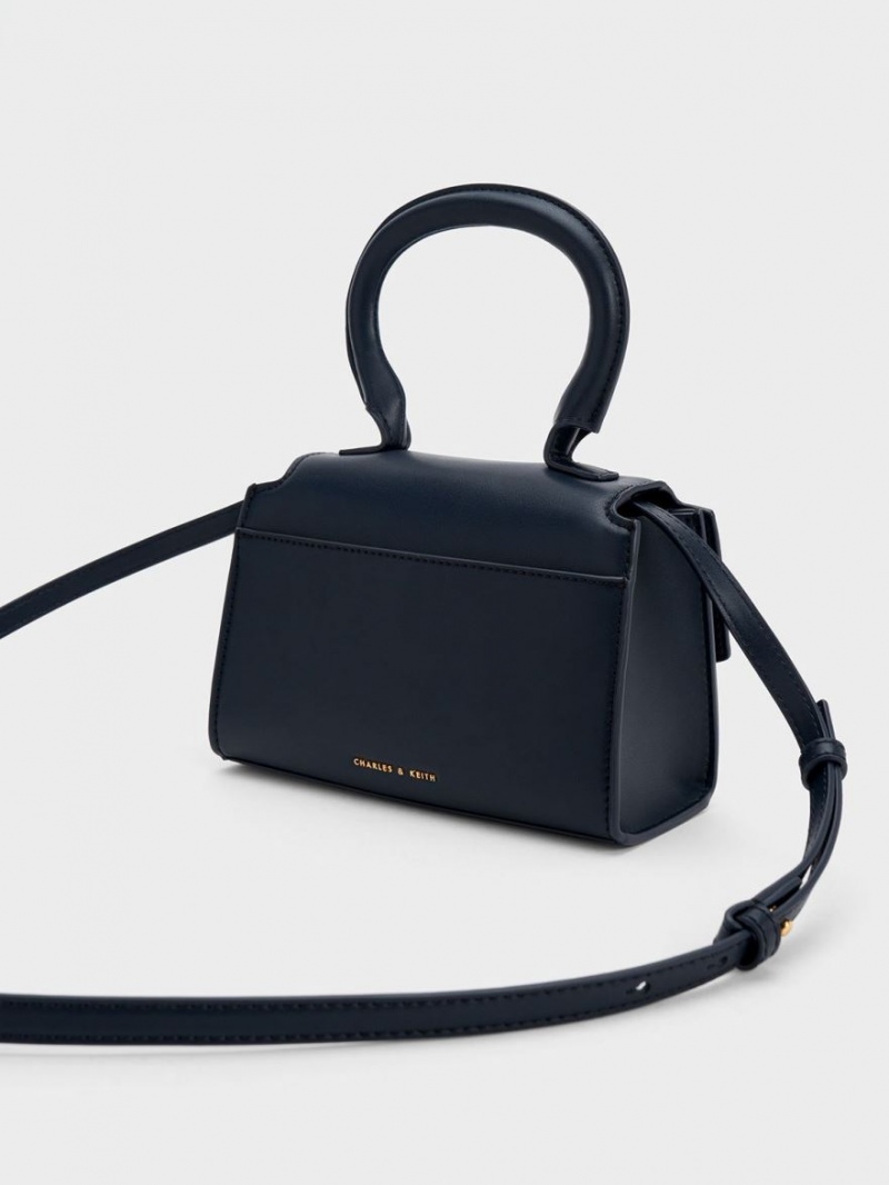 τσαντα χειροσ Charles And Keith Clover Curved σκουρο μπλε | 96481-QKXA