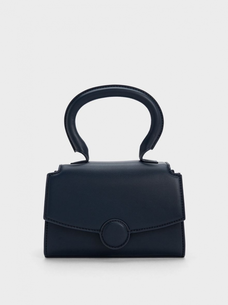 τσαντα χειροσ Charles And Keith Clover Curved σκουρο μπλε | 96481-QKXA
