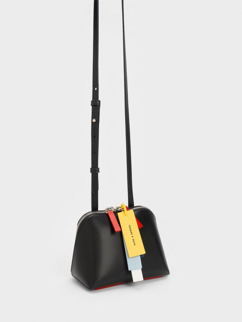 τσάντεσ χιαστί Charles And Keith Cockade μαυρα | 85143-TEXD
