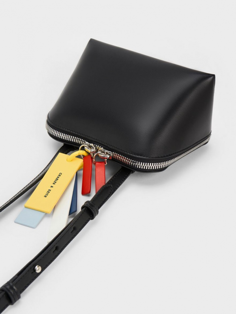 τσάντεσ χιαστί Charles And Keith Cockade μαυρα | 85143-TEXD