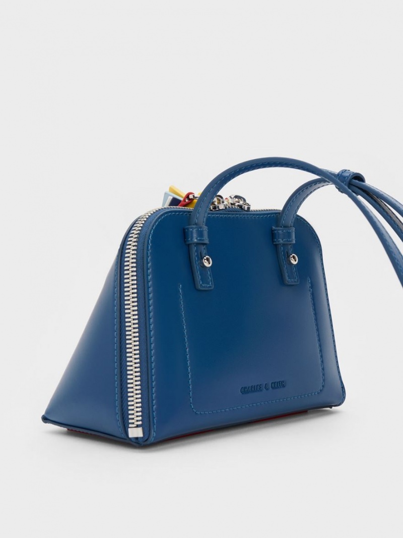τσάντεσ χιαστί Charles And Keith Cockade σκουρο μπλε | 65073-QEKW