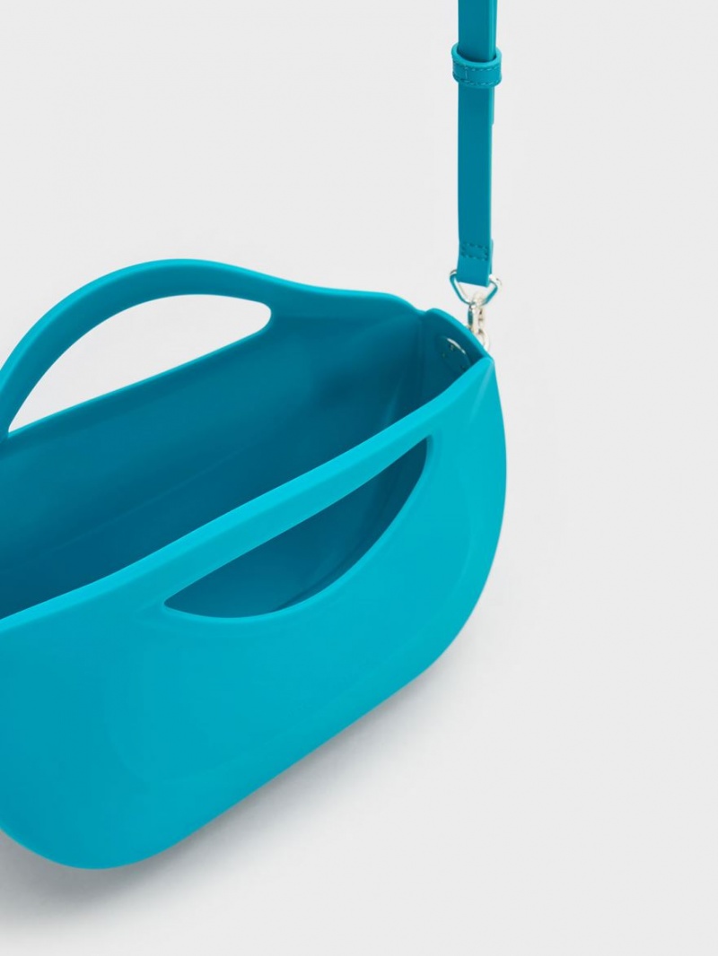 τσαντα χειροσ Charles And Keith Cocoon Curved μπλε | 13290-OZVE