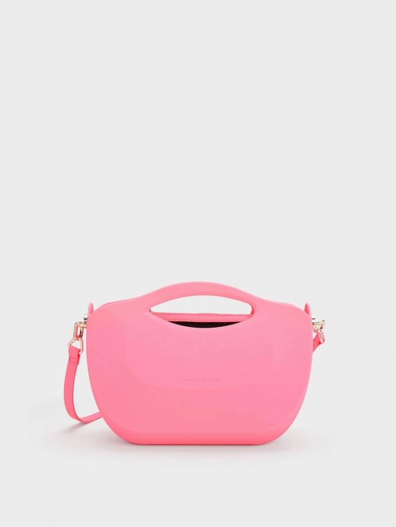 τσαντα χειροσ Charles And Keith Cocoon Curved ροζ | 37905-AZLO
