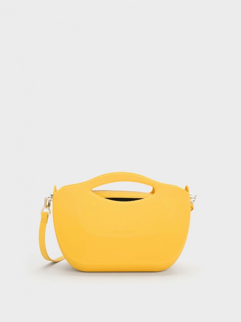 τσαντα χειροσ Charles And Keith Cocoon Curved κίτρινα | 64270-MTQR
