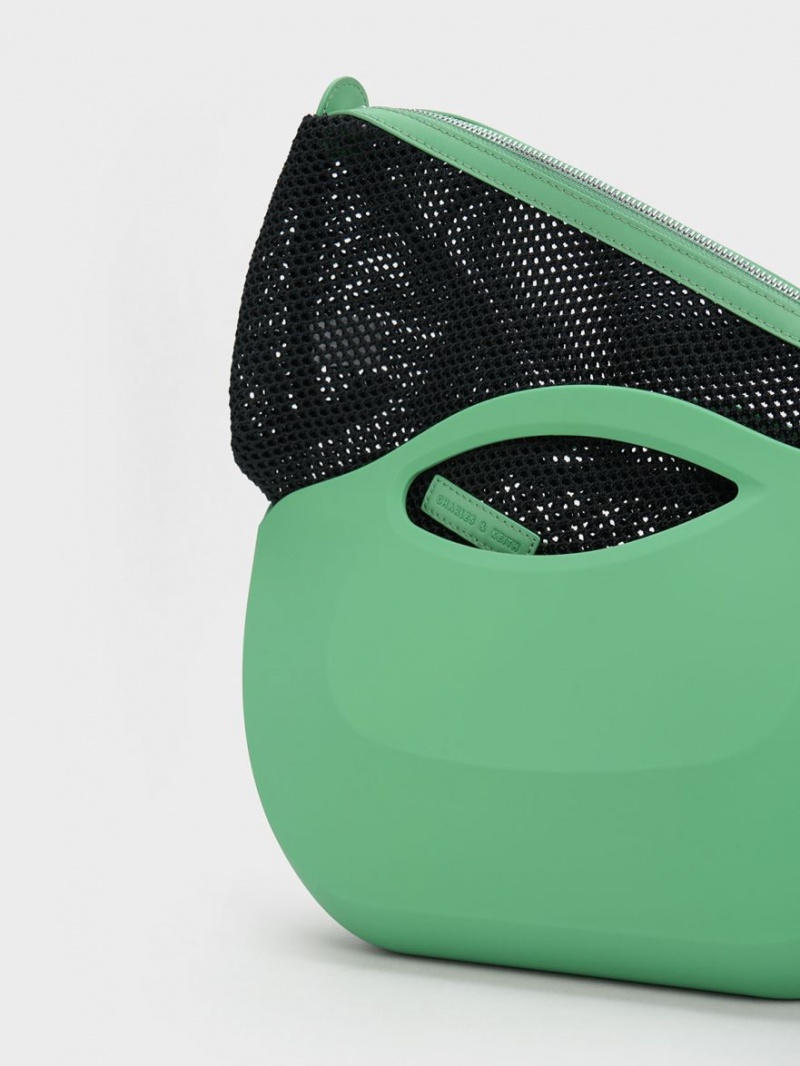 τσαντα χειροσ Charles And Keith Cocoon Curved πρασινο | 74681-ZFBO