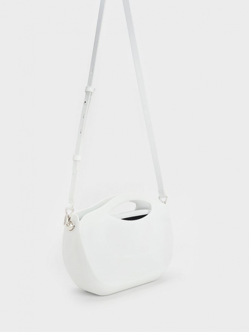 τσαντα χειροσ Charles And Keith Cocoon Curved ασπρα | 82034-UNZV