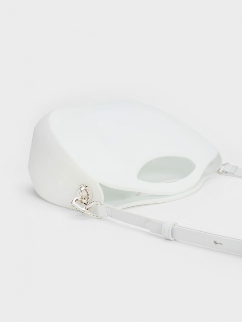 τσαντα χειροσ Charles And Keith Cocoon Curved ασπρα | 82034-UNZV