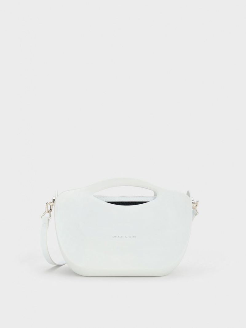 τσαντα χειροσ Charles And Keith Cocoon Curved ασπρα | 82034-UNZV