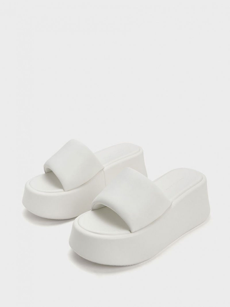 Πεδιλα Πλατφορμεσ Charles And Keith Constance ασπρα | 24580-VYJT
