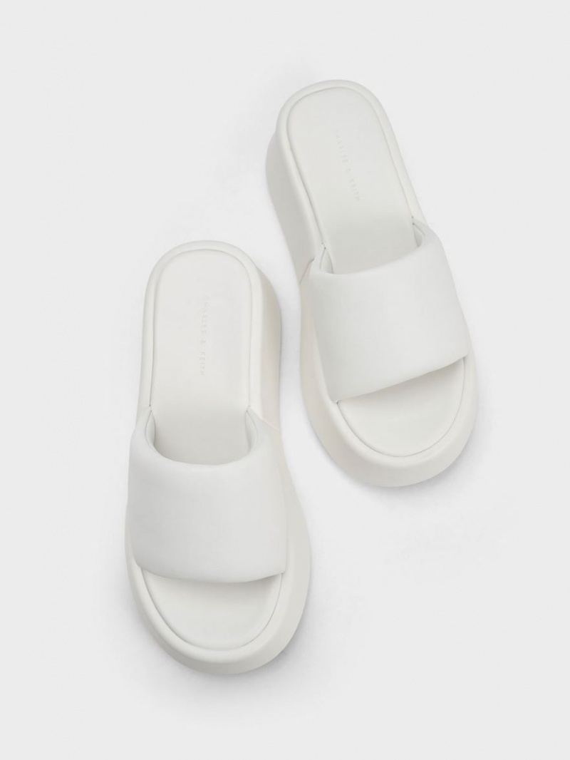Πεδιλα Πλατφορμεσ Charles And Keith Constance ασπρα | 24580-VYJT