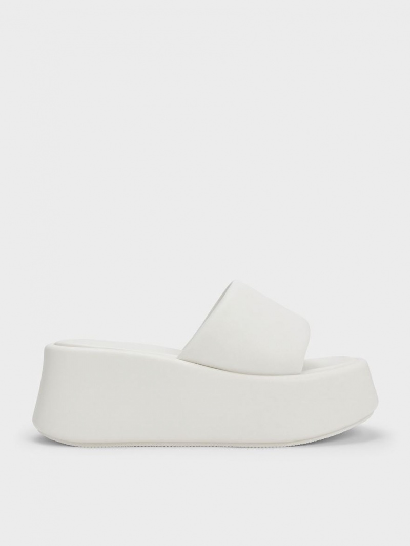 Πεδιλα Πλατφορμεσ Charles And Keith Constance ασπρα | 24580-VYJT