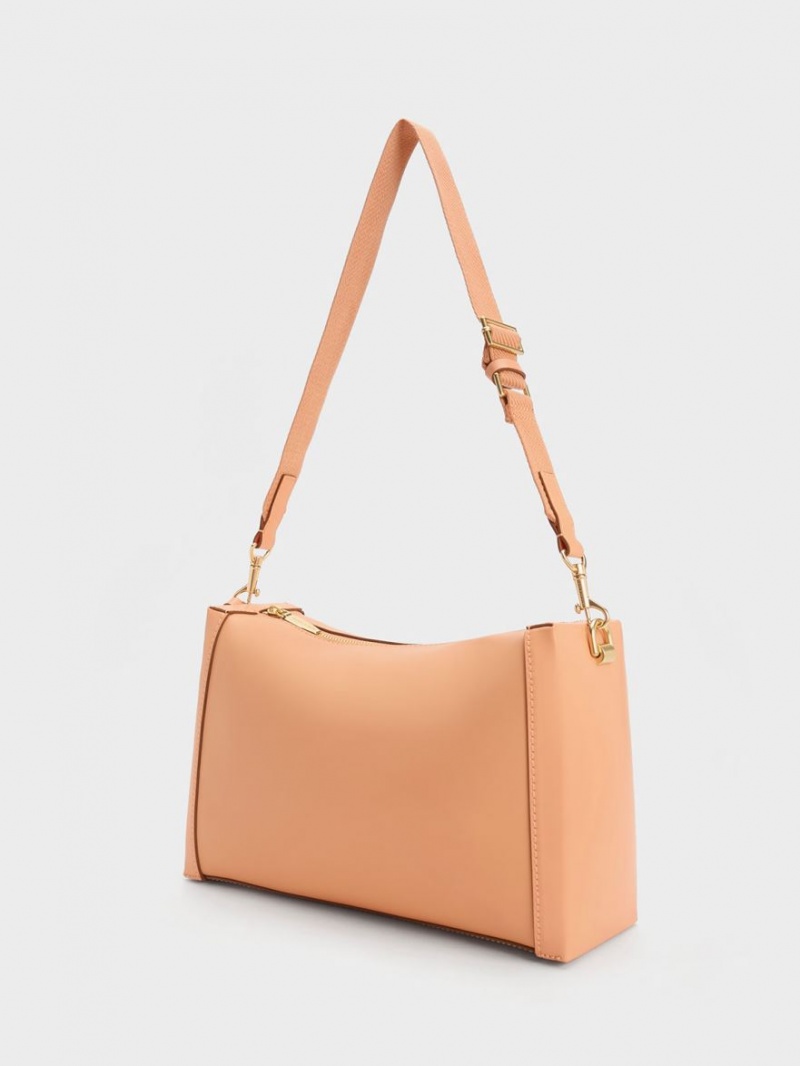 τσάντεσ ώμου Charles And Keith Cordele Slouchy πορτοκαλι | 18290-ZMSX